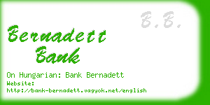 bernadett bank business card